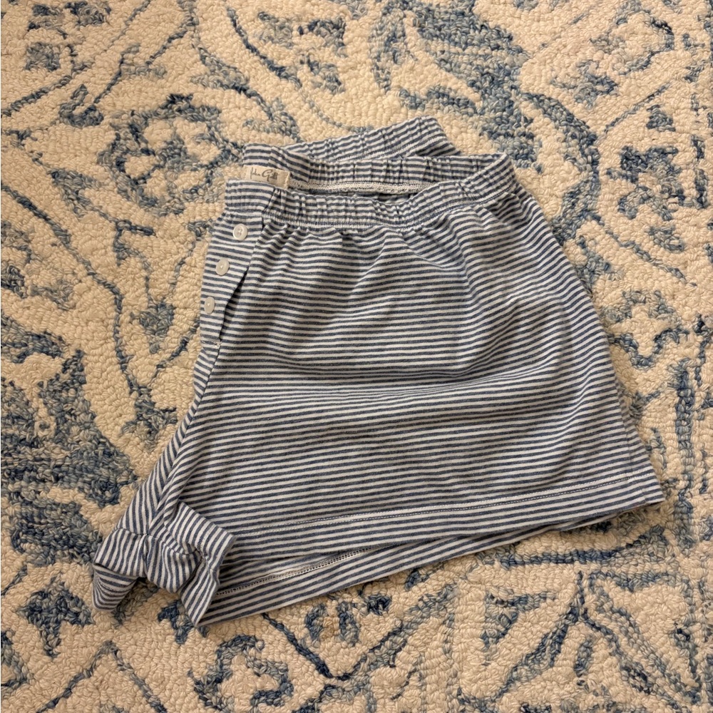 John Galt Light Blue Striped Keira Pajama Shorts